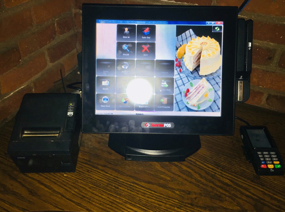 SunrisePOS Pioneer Solution hardware image installation Aldelo Marie Callender’s® Restaurant & Bakery #41